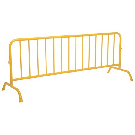 GLOBAL INDUSTRIAL Crowd Control Barrier, Yellow Powder Coated Steel, 102L x 40H 695009